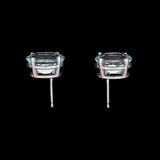 14K White Gold 4.87ctw Oval Greenish Blue Beryl Stud Earrings