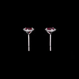 14K White Gold 0.62ctw Ruby Halo Stud Earrings