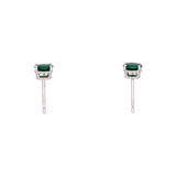 14K White Gold Tsavorite Garnet Stud Earrings With Friction Backs, 5mm