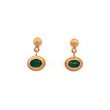 24K And 18K Yellow Gold Emerald Drop Earrings