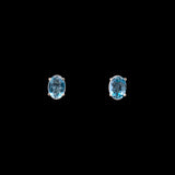 14K White Gold 1.08ctw Oval Aquamarine Stud Earrings