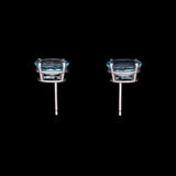 14K White Gold 2.85ctw Oval Aquamarine Stud Earrings