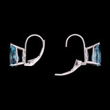 14K White Gold Pear Shape Aquamarine Drop Earrings With Leverbacks