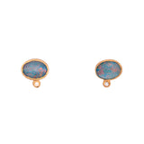 24K And 18K Yellow Gold Opal Earrings