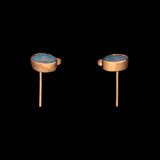 24K And 18K Yellow Gold Opal Earrings