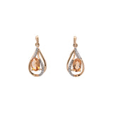 14K Yellow Gold Citrine And Diamond Drop Earrings