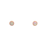 14K Yellow Gold Opal And Diamond Stud Earrings With Jackets