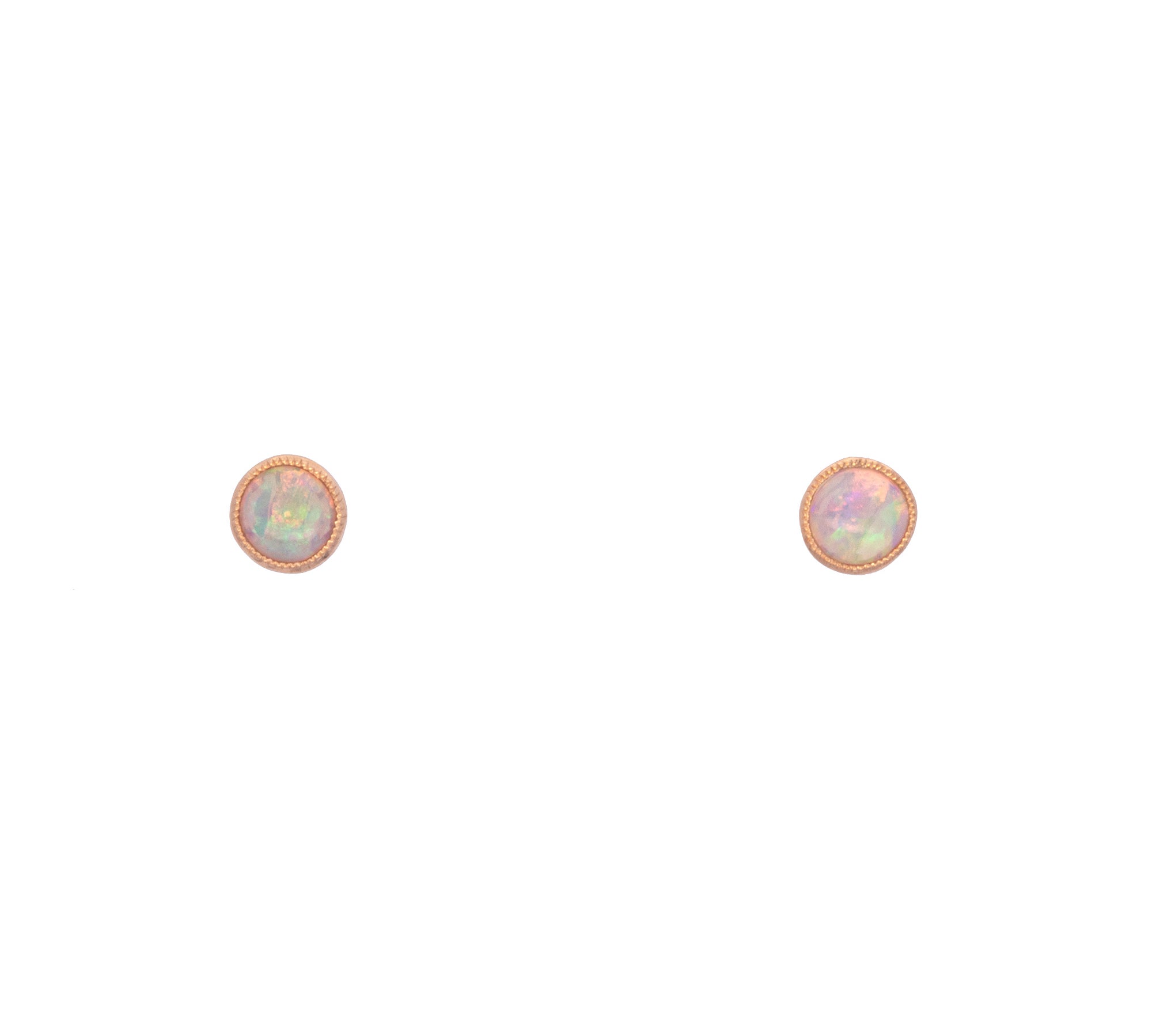 14K Yellow Gold Opal And Diamond Stud Earrings With Jackets