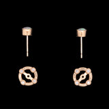 14K Yellow Gold Opal And Diamond Stud Earrings With Jackets