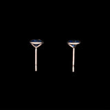 14K Yellow Gold Bezel Set Ceylon Sapphire Stud Earrings