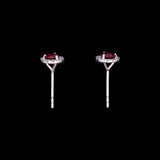 14K White Gold Ruby Halo Stud Earrings