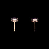 14K Yellow Gold Hexagonal Amethyst Stud Earrings
