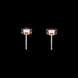 14K Yellow Gold Hexagonal Garnet Stud Earrings