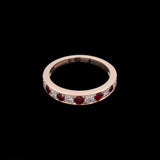 18K Yellow Gold Ruby And Diamond Channel Set Band