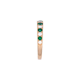 18K Yellow Gold Emerald And Diamond Channel Set Band