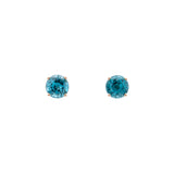 14K Yellow Gold Blue Zircon Stud Earrings