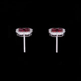 18K White Gold Ruby And Diamond Clover Stud Earrings