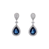 18K White Gold Sapphire And Diamond Drop Earrings