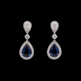 18K White Gold Sapphire And Diamond Drop Earrings
