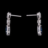 18K White Gold Sapphire And Diamond Drop Earrings