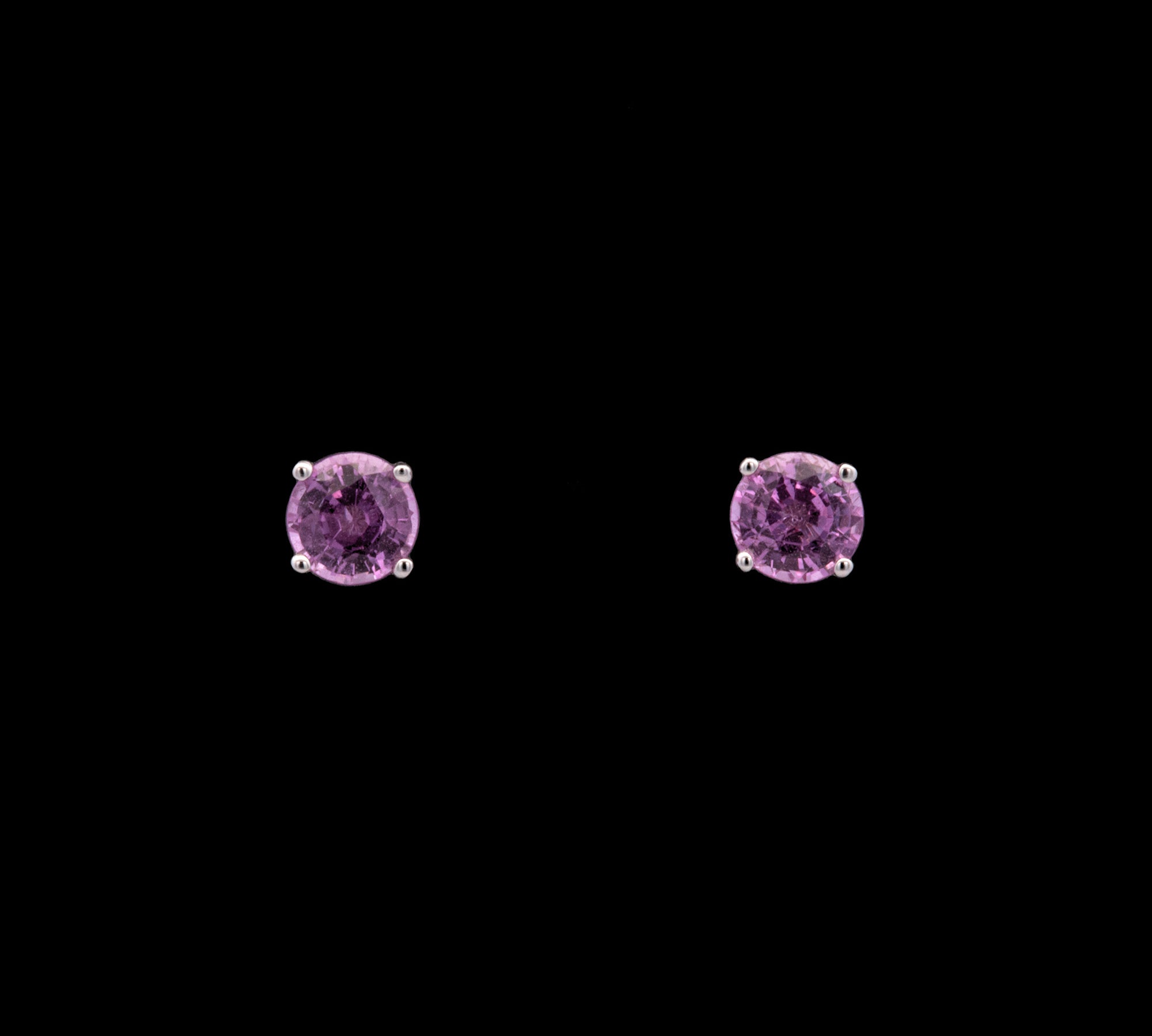 14K White Gold 1.37ctw Pink Sapphire Stud Earrings