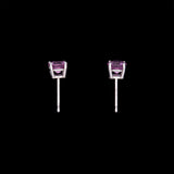 14K White Gold 1.37ctw Pink Sapphire Stud Earrings