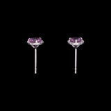 14K White Gold 1.30ctw Pink Sapphire And Diamond Halo Stud Earrings