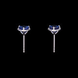 14K White Gold 1.97ctw Tanzanite And Diamond Halo Stud Earrings