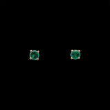 14K Yellow Gold 0.44ctw Emerald Stud Earrings