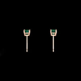 14K Yellow Gold 0.44ctw Emerald Stud Earrings