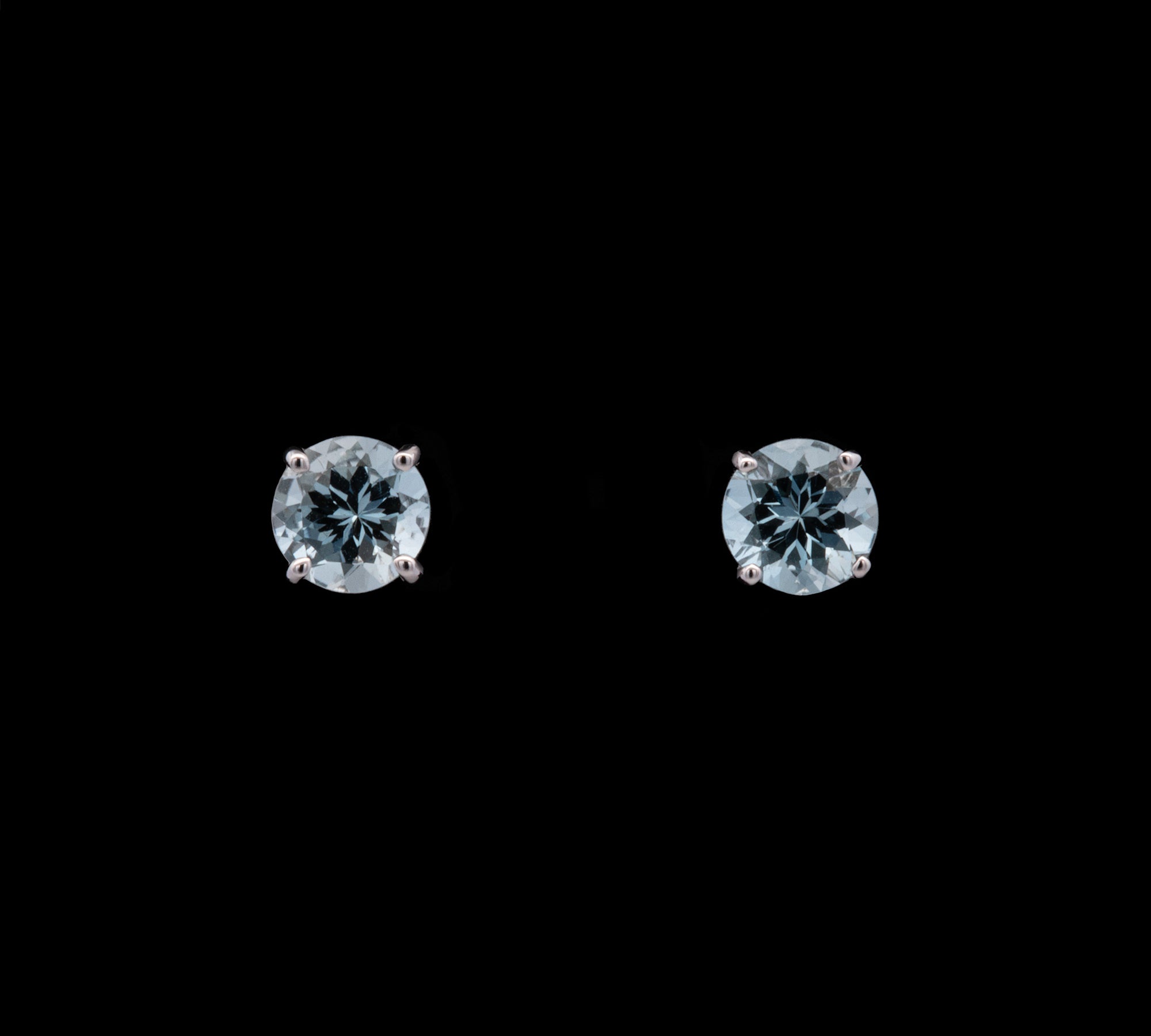14K White Gold 1.56ctw Aquamarine Stud Earrings