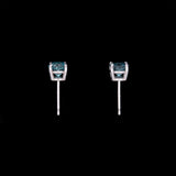 14K White Gold 1.79ctw Blue Zircon Stud Earrings