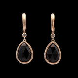 14K Yellow Gold Smoky Quartz And Diamond Drop Earrings