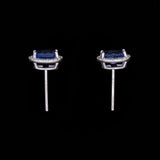 14K White Gold 1.68ctw Tanzanite And Diamond Halo Stud Earrings