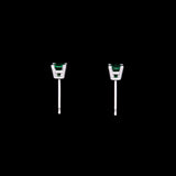 14K White Gold Round 0.60ctw Tsavorite Garnet Stud Earrings