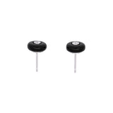 14K White Gold Onyx And Diamond Earrings