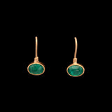 24K And 18K Yellow Good Emerald Drop Earrings