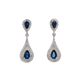 18K White Gold Sapphire And Diamond Drop Earrings