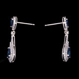 18K White Gold Sapphire And Diamond Drop Earrings