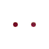 18K Yellow Gold Four Prong 0.62ctw Ruby Stud Earrings