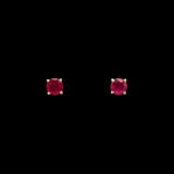 18K Yellow Gold Four Prong 0.62ctw Ruby Stud Earrings