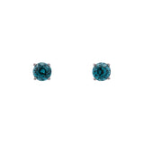 14K White Gold 2.37ctw Blue Zircon Stud Earring