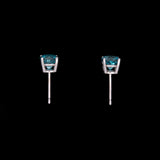 14K White Gold 2.37ctw Blue Zircon Stud Earring