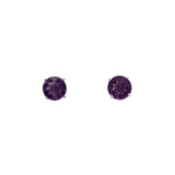 14K White Gold Amethyst Stud Earrings