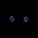 14K White Gold Amethyst Stud Earrings
