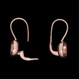 18K Rose Gold Bezel Set Cushion Cut Morganite Drop Earrings With Leaver Backs