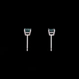 14K White Gold Montana Blue Sapphire Stud Earrings