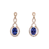 14K Yellow Gold Tanzanite And Diamond Drop Earrings