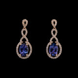 14K Yellow Gold Tanzanite And Diamond Drop Earrings