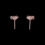 14K Rose Gold Morganite And Diamond Halo Stud Earrings